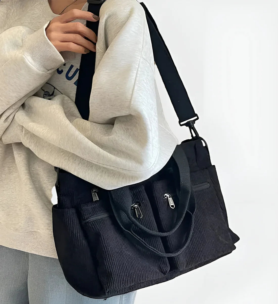 Joëlle - Sac à main velours côtelé