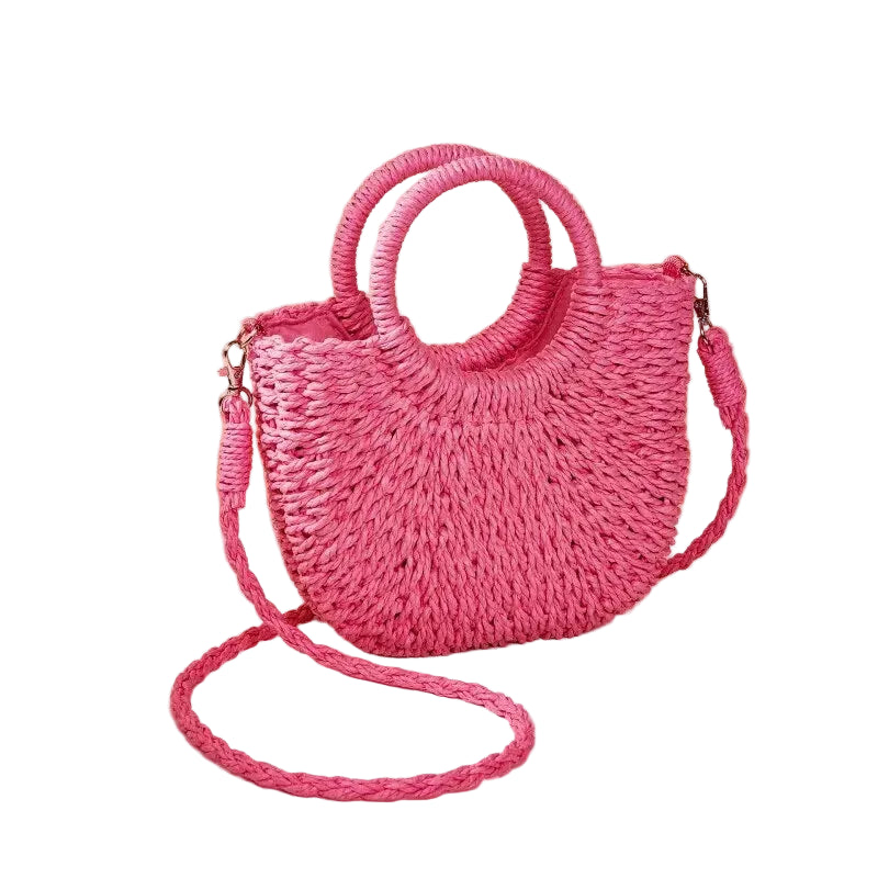 Angela – Sac en paille demi-lune