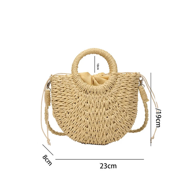Angela – Sac en paille demi-lune
