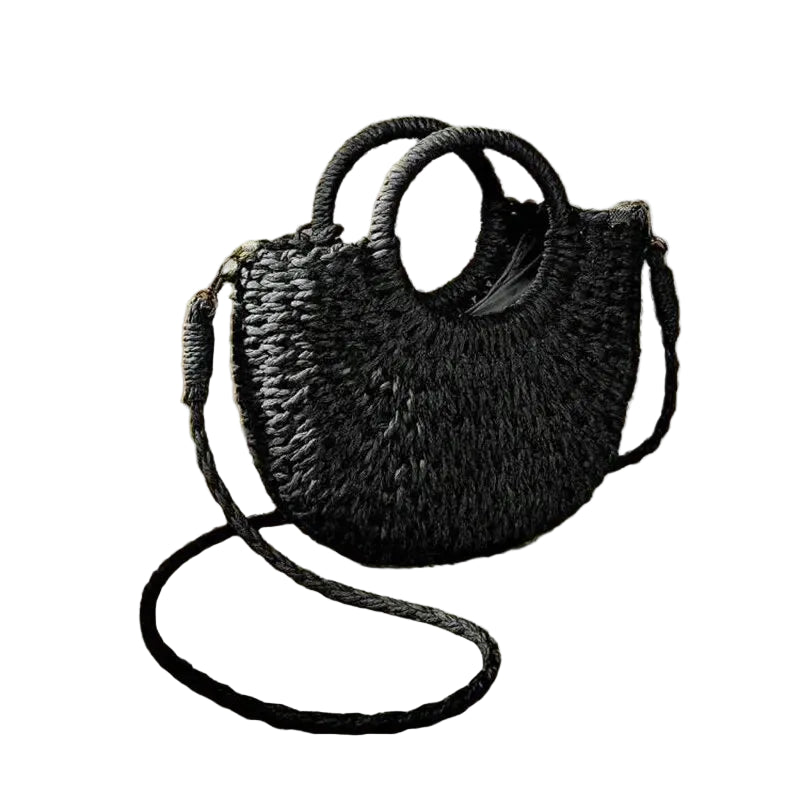 Angela – Sac en paille demi-lune