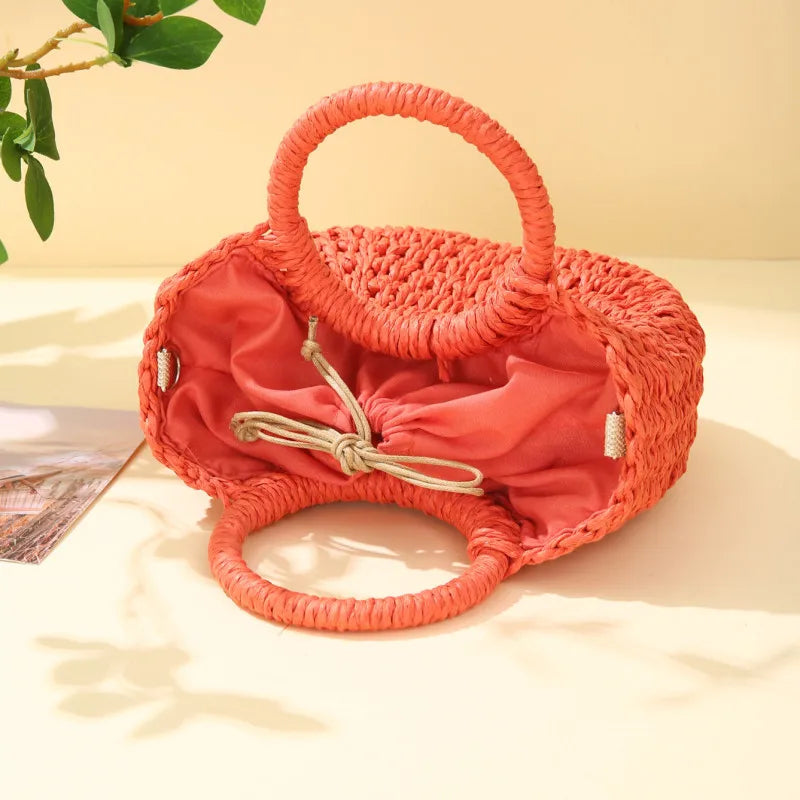 Angela – Sac en paille demi-lune