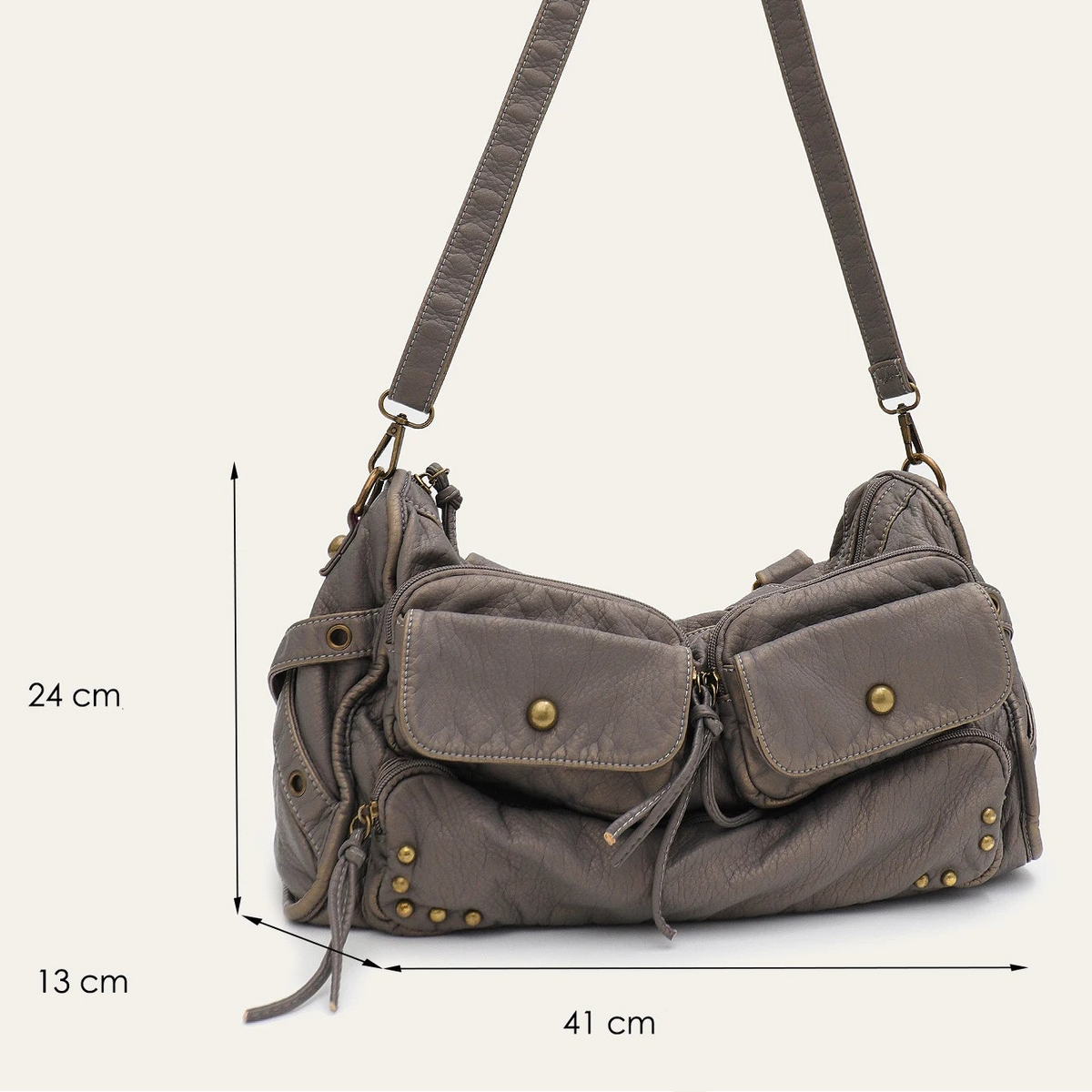 Olga - Sac bandouliere gris