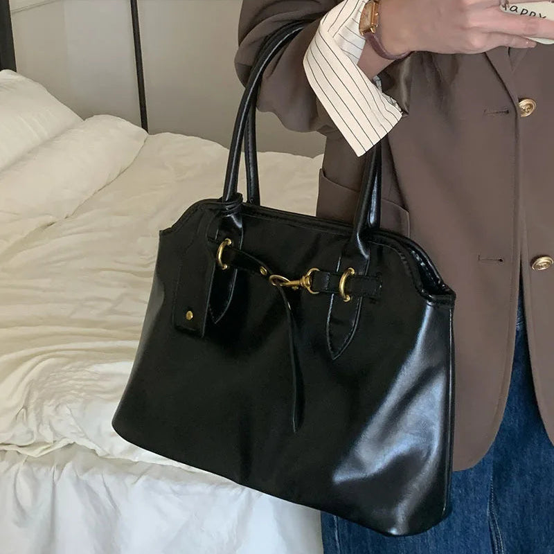 Nora - Sac à main cuir souple noir