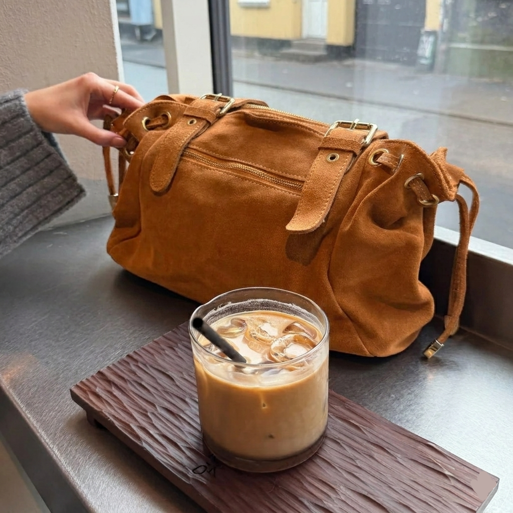 Ania - Sac bowling en daim