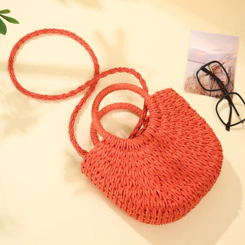 Angela – Sac en paille demi-lune