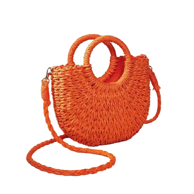 Angela – Sac en paille demi-lune