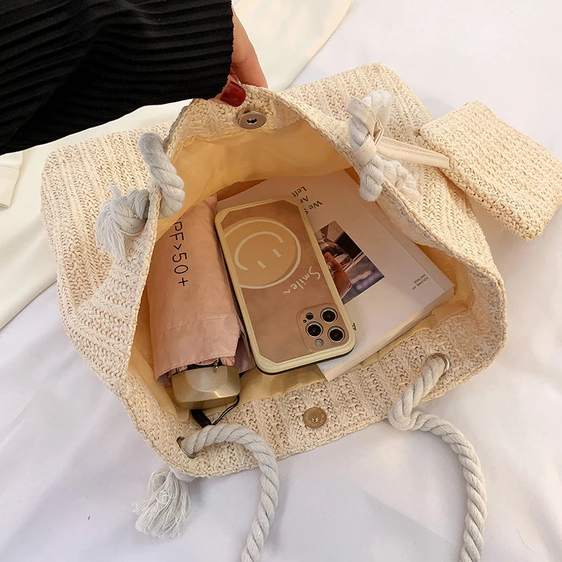 Amandine - Sac de plage en paille