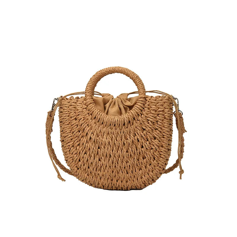 Angela – Sac en paille demi-lune