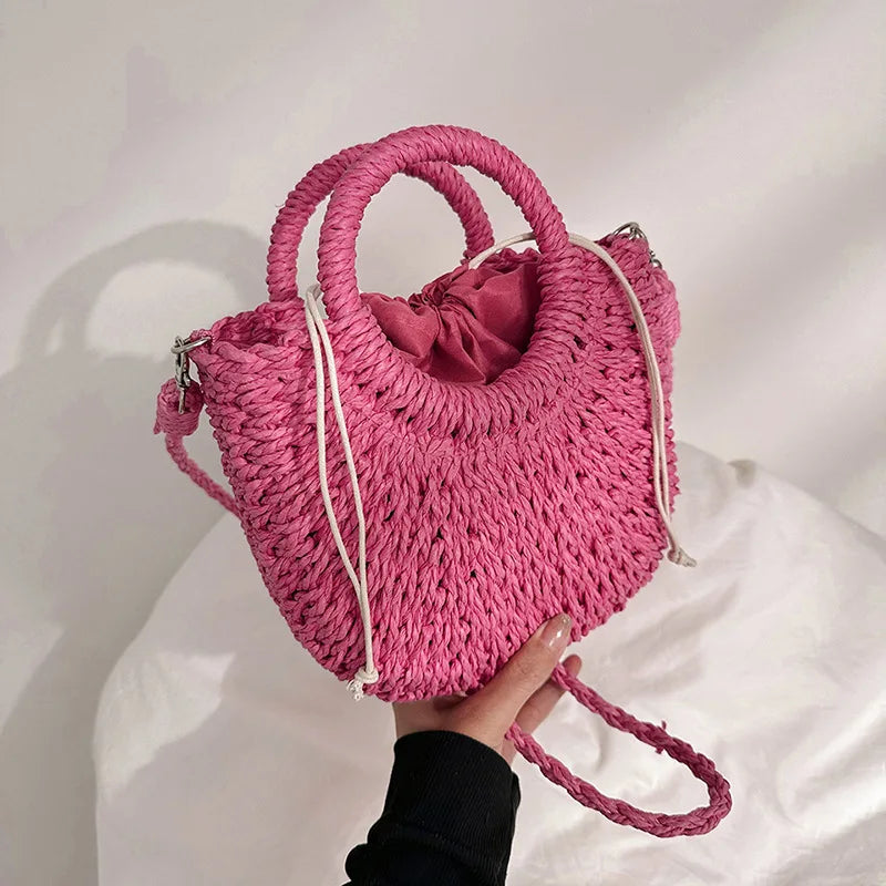 Angela – Sac en paille demi-lune
