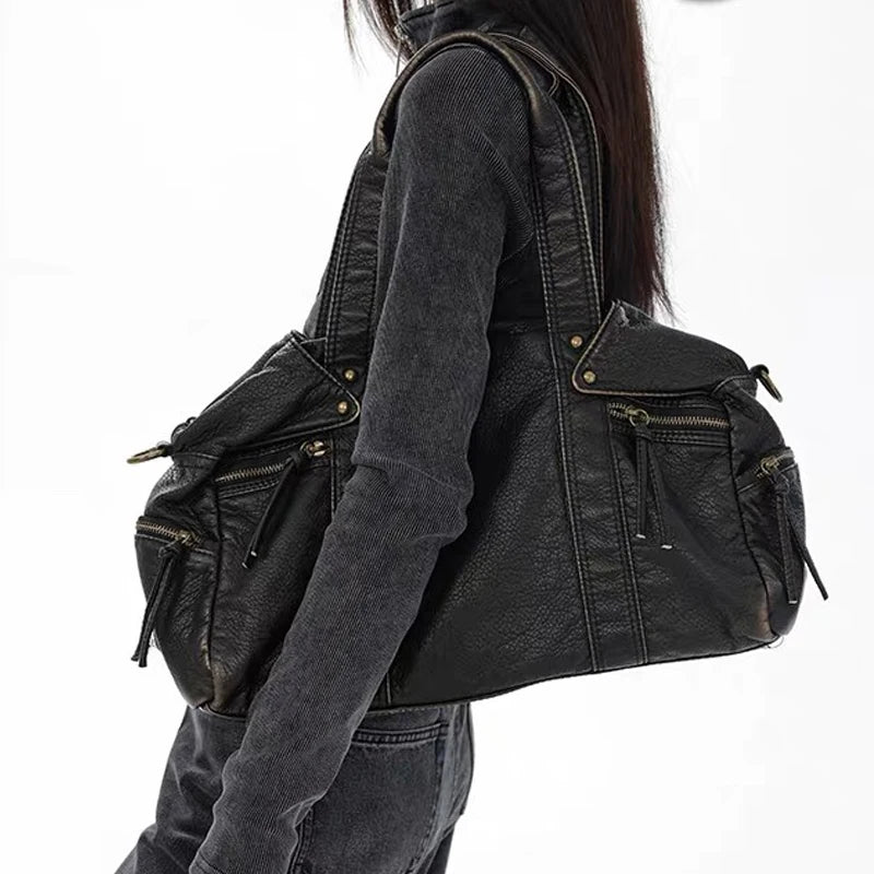 Alexandra - Sac à main bowling cuir