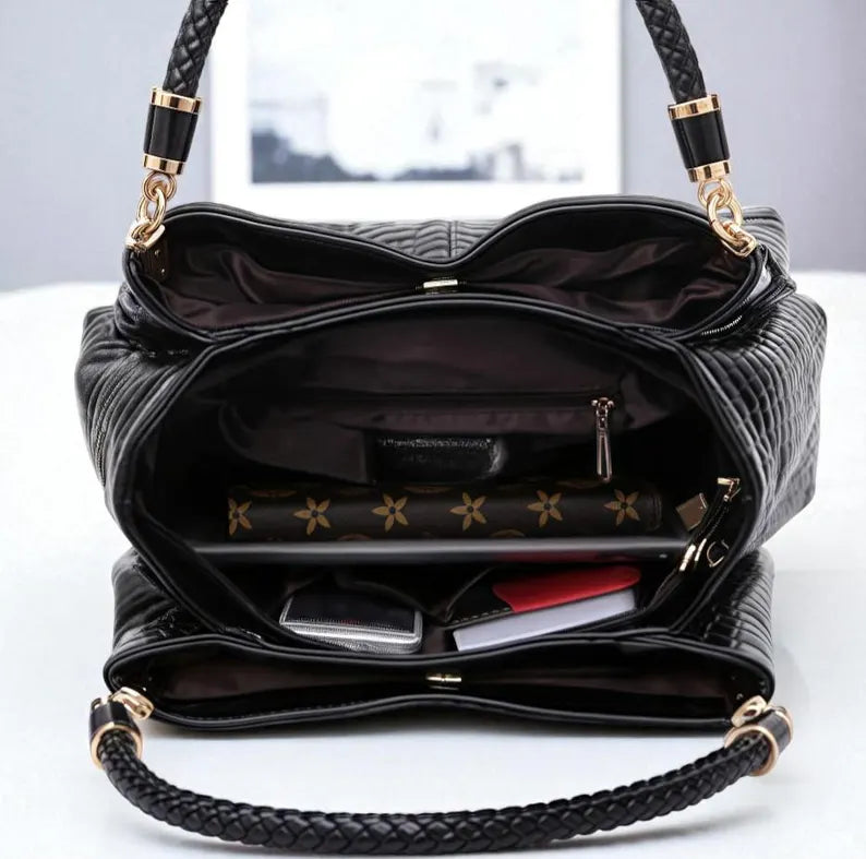 Denise - Sac à main vernis noir