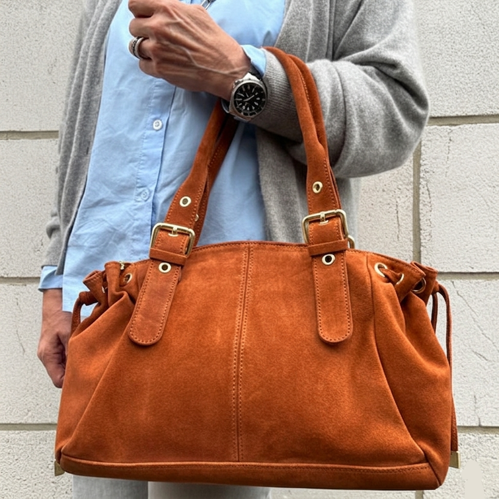 Ania - Sac bowling en daim